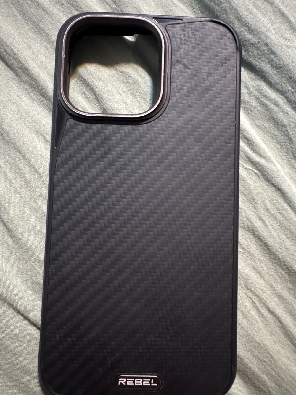 Rebel Black Carbon-Texture Phone iPhone 15 pro max Case